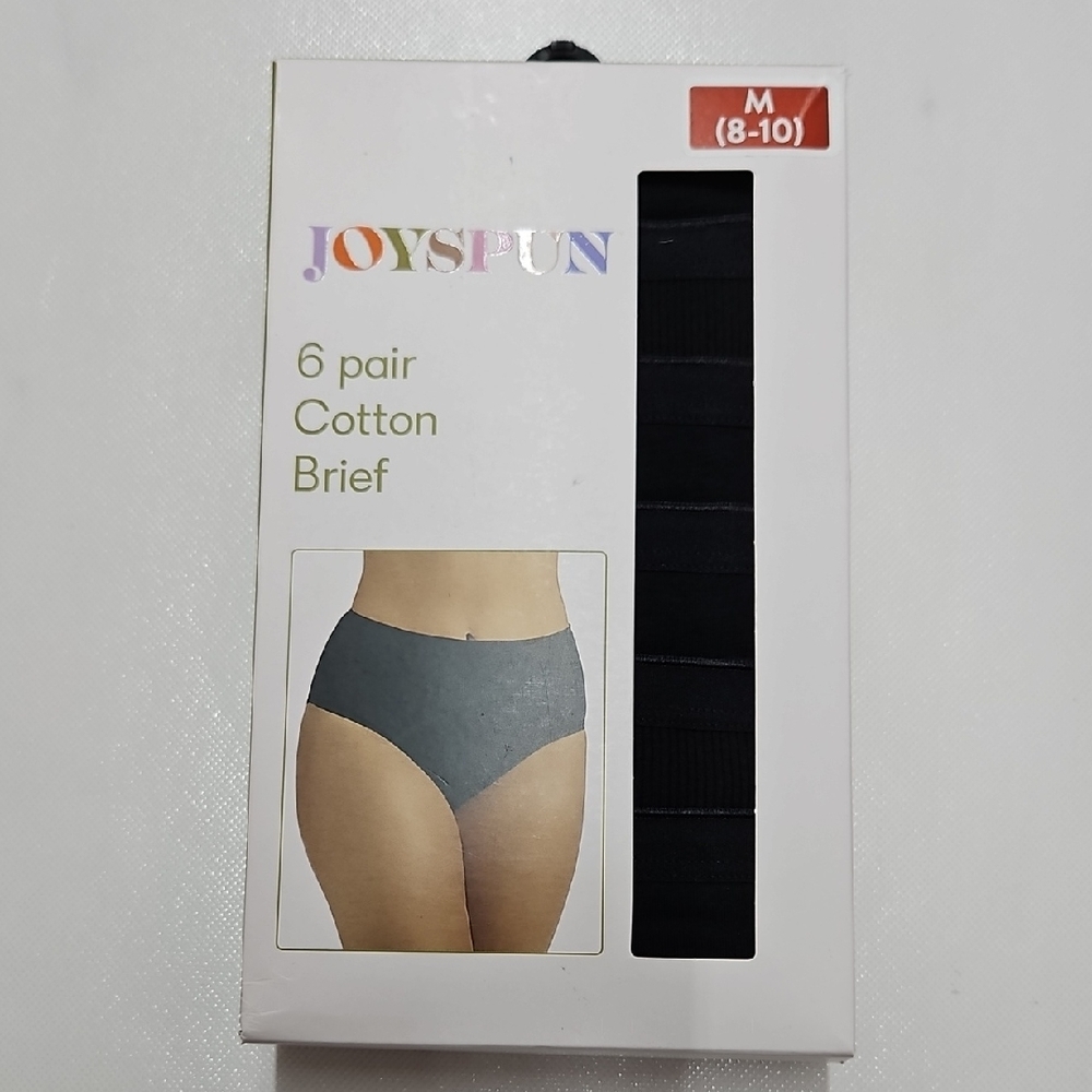Joyspun Woman's Black Cotton Briefs - 6 Pack